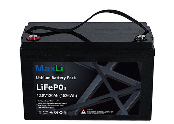 12V 120Ah Lithium Ion Deep Cycle Battery IP56 Enclosure Protection